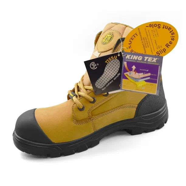 Tiger Safety CSA Men's Work Boots Waterproof Steel Toe Leather 7666
