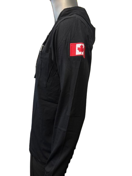 Safeline Black Workwear Hoodie – Long Sleeve, Lightweight with Front Chest Pocket, Durable Cotton Blend & Comfortable Fit