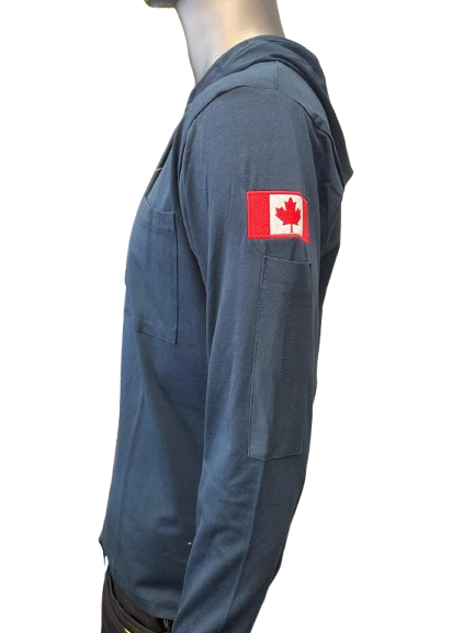 Safeline Dark Greyish Blue Workwear Hoodie – Long Sleeve, Lightweight with Front Chest Pocket, Durable Cotton Blend & Comfortable Fit