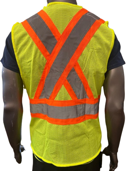 Safeline High-Visibility Safety Vest – Reflective Strips, Multi-Pocket Utility, Zipper Front Closure - 6 Different Colors