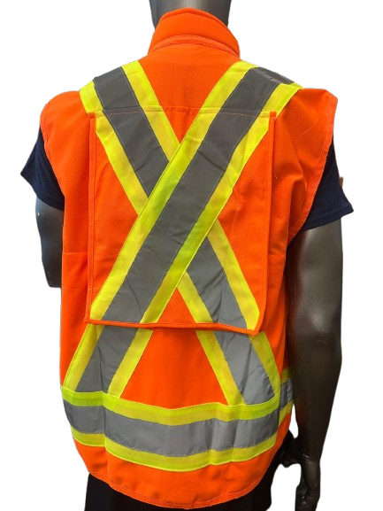 Safeline High-Visibility Safety Vest – Reflective Strips, Zipper Closure, Side & Back Utility Pockets, Soft Padded Collar - 5 Different Colors