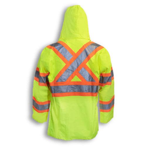 Big K Hi-Vis Polyester Waterproof Rain Jacket | Breathable Mesh Lining | High Visibility