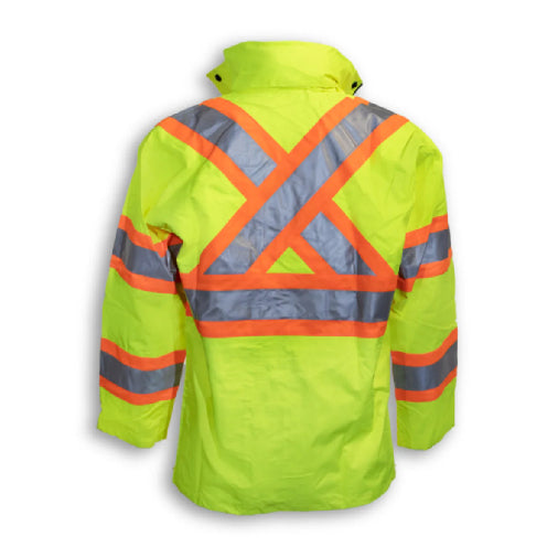 Big K Hi-Vis Polyester Waterproof Rain Jacket | Breathable Mesh Lining | High Visibility