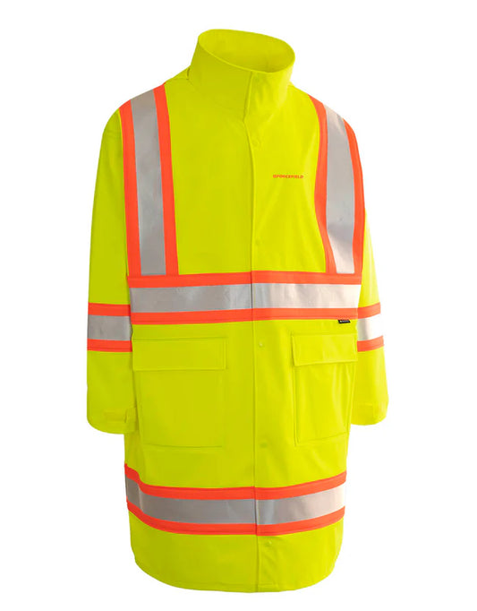 Forcefield Hi Vis Fire Resistant Long Rain Coat - 2 Colors