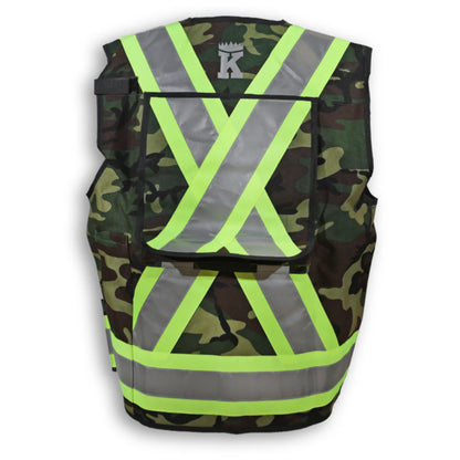 Big K Men's Hi-Vis Surveyor Safety Vest CSA Approved Pocket King with 8 Pockets | 3M Reflective Tape | Durable & Comfortable