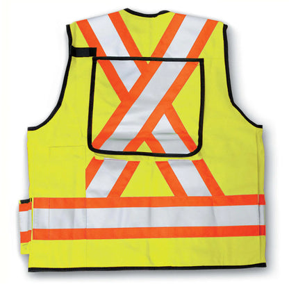Big K Men's Hi-Vis Surveyor Safety Vest CSA Approved Pocket King with 8 Pockets | 3M Reflective Tape | Durable & Comfortable