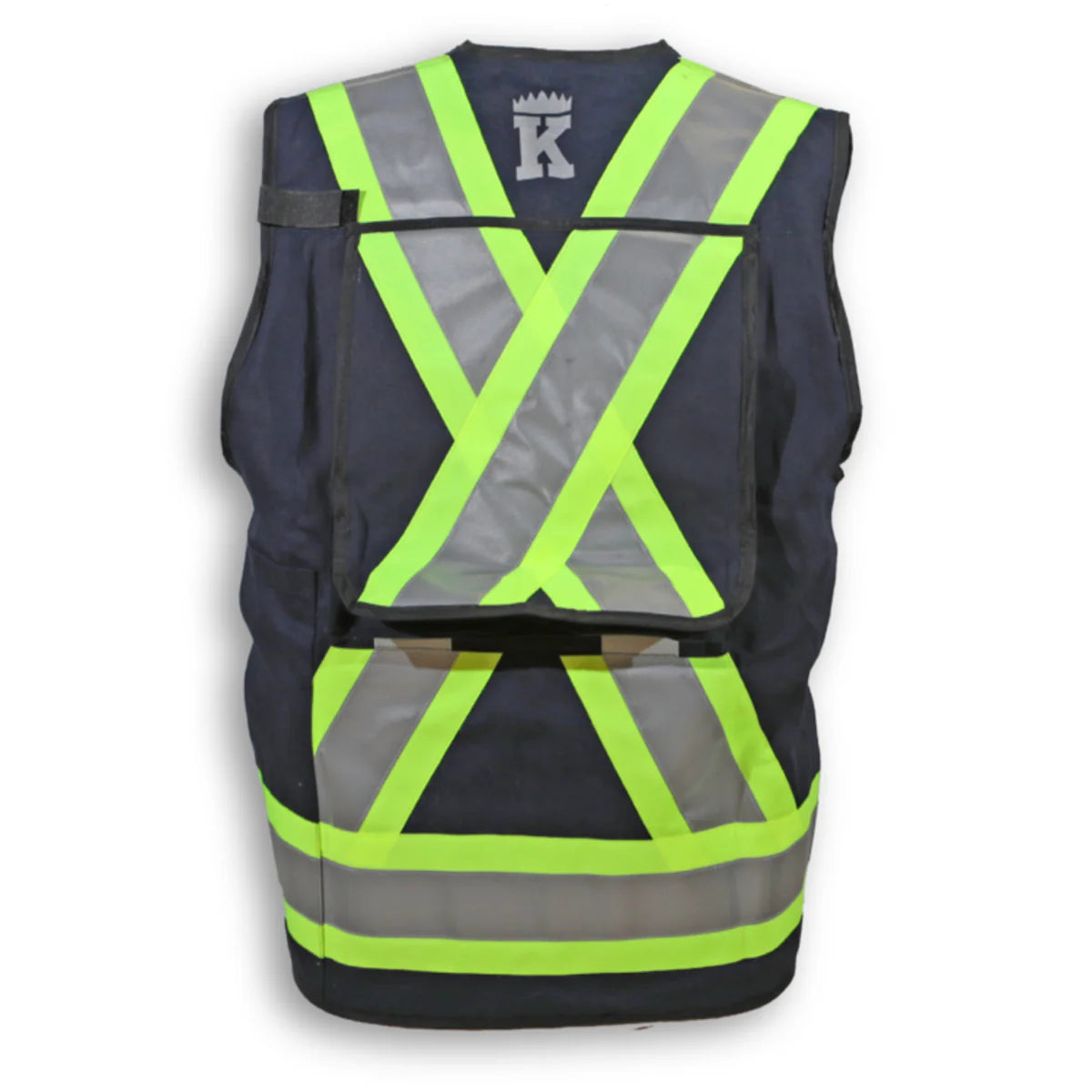 Big K Men's Hi-Vis Surveyor Safety Vest CSA Approved Pocket King with 8 Pockets | 3M Reflective Tape | Durable & Comfortable