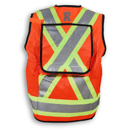 Big K Men's Hi-Vis Surveyor Safety Vest CSA Approved Pocket King with 8 Pockets | 3M Reflective Tape | Durable & Comfortable