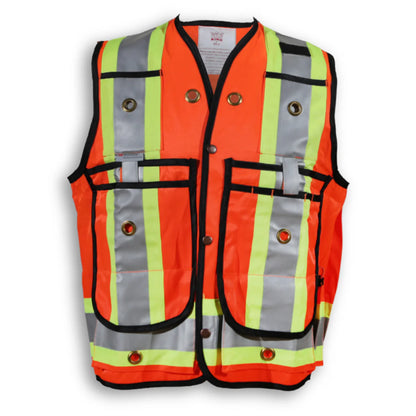 Big K Men's Hi-Vis Surveyor Safety Vest CSA Approved Pocket King with 8 Pockets | 3M Reflective Tape | Durable & Comfortable