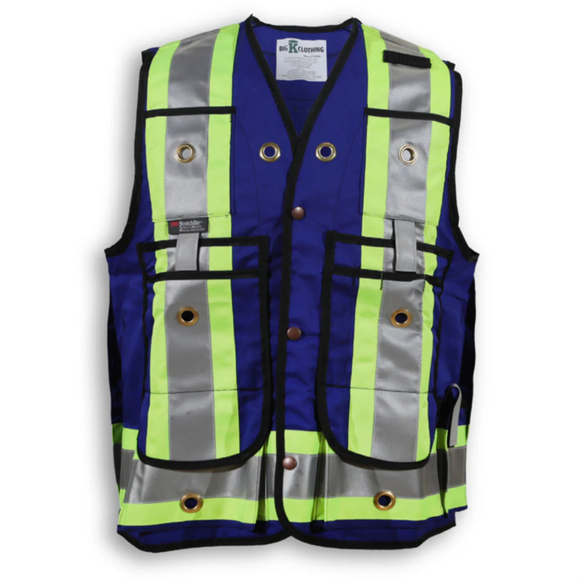 Big K Men's Hi-Vis Surveyor Safety Vest CSA Approved Pocket King with 8 Pockets | 3M Reflective Tape | Durable & Comfortable