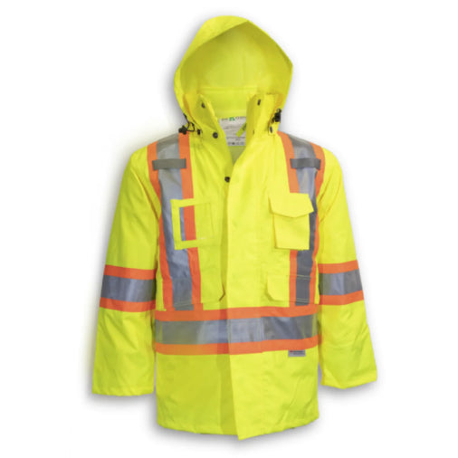 Big K Hi Vis Safety Jacket 3-in-1 Waterproof with Removable Liner | 3M Reflective Tape | Multiple Pockets | All-Weather