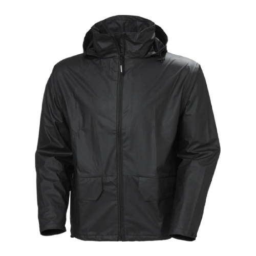 Helly Hansen Rain Work Jacket 70180 Voss - Adjustable Hood, Waterproof, Helox+ 4-Way Stretch