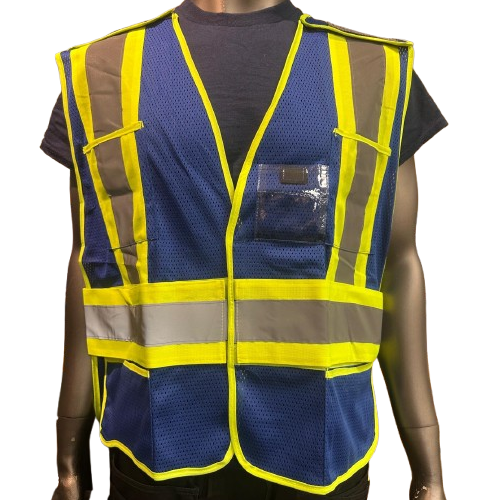 High-Visibility Mesh Safety Vest – One Size Fits All, Reflective Strips, Pocket, 5 Different Colors