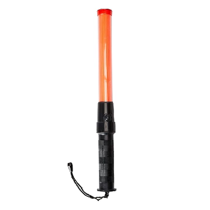 Traffic Safety Baton Light in 6 Red LED with Two Flashing Modes (Blinking and Steady-Glow) uses 2 C-Size Battery.