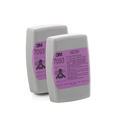 3M Particulate Filter, 7093B, P100, 1 pack of 2