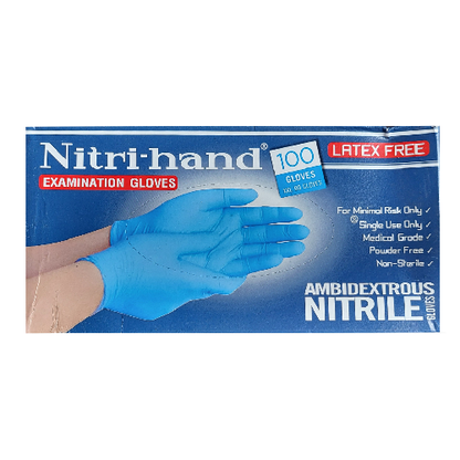 Nitrile Blue Powder & Latex Free Thick Disposable Gloves - 4 Mil
