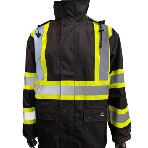 Safeline Hi-Vis Waterproof Jacket - SL-981 – Mesh Lining - With Hood & Dual Large Front Pockets