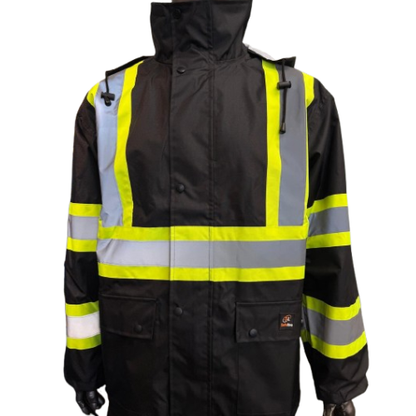 Safeline Hi-Vis Waterproof Jacket - SL-981 – Mesh Lining - With Hood & Dual Large Front Pockets