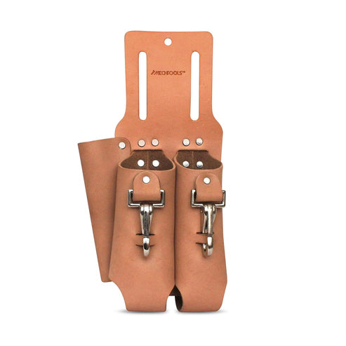 MECHTOOLS Leather Plier and Tool Holder, Heavy Duty Leather Double Pliers Holder, Tools Pouch with Loop Style Pockets, 3 Pockets Pouch for Tools & Accessories, Riveted to Assure Long Life