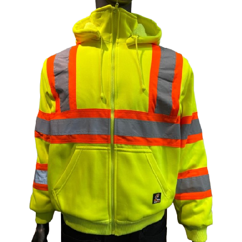 Safeline Hi-Vis Winter Hoodie SL-786 – Thick Sherpa Fleece, Detachable Hood & Dual Front Pockets