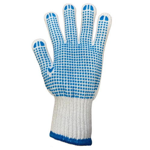 Safeline PVC Dot Knit Gloves - Single-Sided