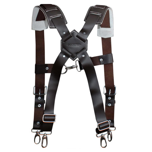 MECHTOOLS Tool Suspenders, Suspenders for Tool Belt , Tool Belt Suspenders , Suspenders for Men , Suspender for Men Heavy Duty , Leather Work Suspenders With Thick Leather straps