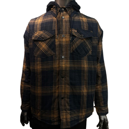Men’s Quilted Flannel Jacket with Hood