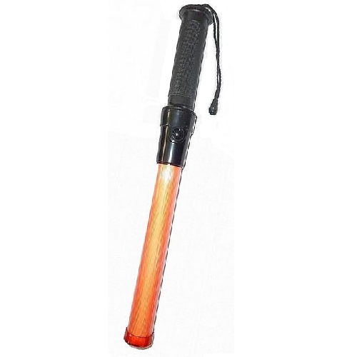 Traffic Safety Baton Light in 6 Red LED with Two Flashing Modes (Blinking and Steady-Glow) uses 2 C-Size Battery.