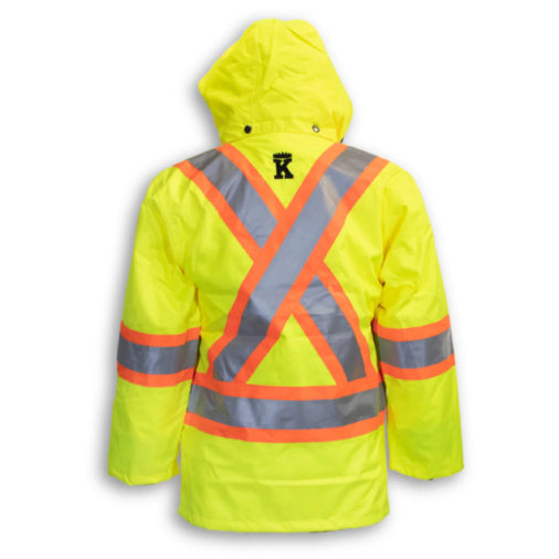 Big K Hi Vis Safety Jacket 3-in-1 Waterproof with Removable Liner | 3M Reflective Tape | Multiple Pockets | All-Weather