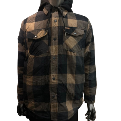 Men’s Quilted Flannel Jacket with Hood