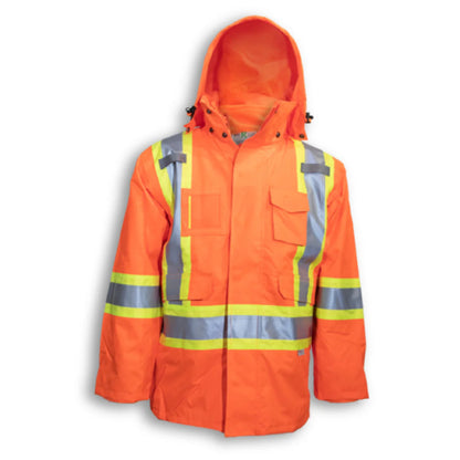 Big K Hi Vis Safety Jacket 3-in-1 Waterproof with Removable Liner | 3M Reflective Tape | Multiple Pockets | All-Weather