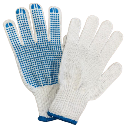 Safeline PVC Dot Knit Gloves - Single-Sided