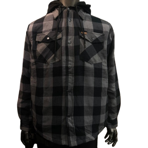 Men’s Quilted Flannel Jacket with Hood