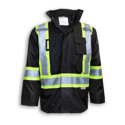 Big K Hi Vis Safety Jacket 3-in-1 Waterproof with Removable Liner | 3M Reflective Tape | Multiple Pockets | All-Weather