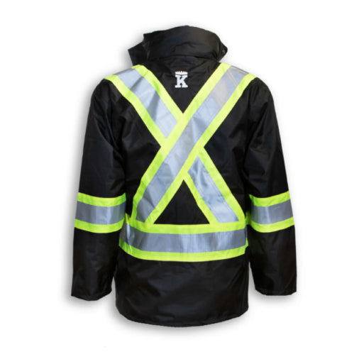 Big K Hi Vis Safety Jacket 3-in-1 Waterproof with Removable Liner | 3M Reflective Tape | Multiple Pockets | All-Weather