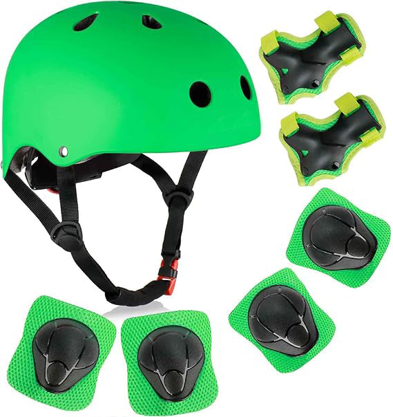 Kids Bike Helmet, Toddler Helmet for Ages 2-8 Boys Girls with Sports Protective Gear Set Knee Elbow Wrist Pads for Skateboard Cycling Scooter Rollerblading
