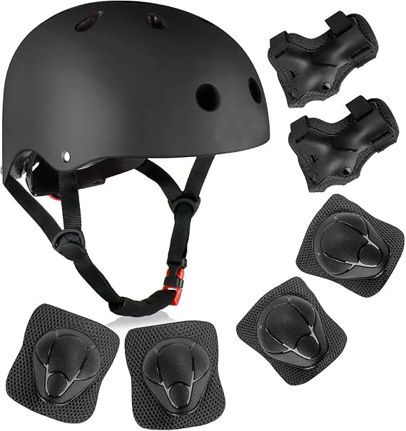Kids Bike Helmet, Toddler Helmet for Ages 2-8 Boys Girls with Sports Protective Gear Set Knee Elbow Wrist Pads for Skateboard Cycling Scooter Rollerblading
