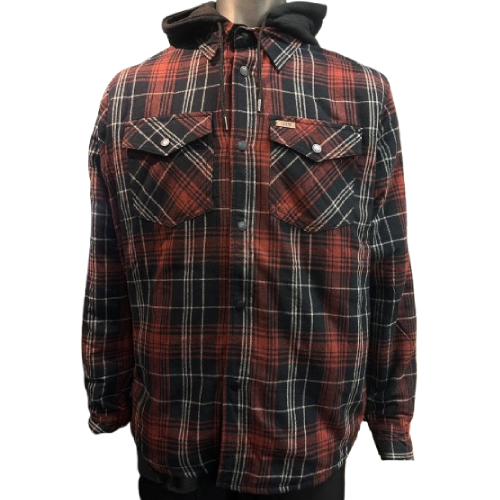 Men’s Quilted Flannel Jacket with Hood