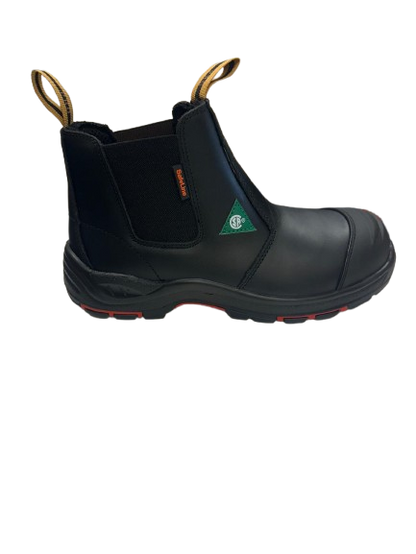 Safeline Steel Toe Slip-On Work Boots – Black