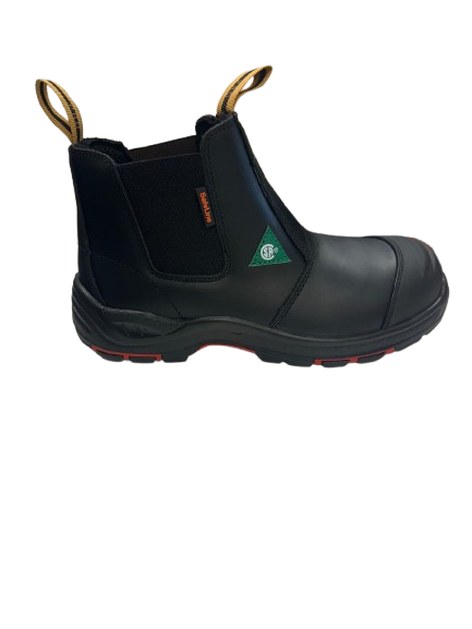 Safeline Steel Toe Slip-On Work Boots – Black