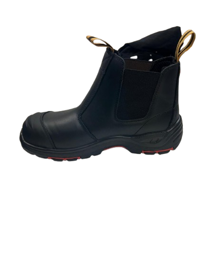 Safeline Steel Toe Slip-On Work Boots – Black