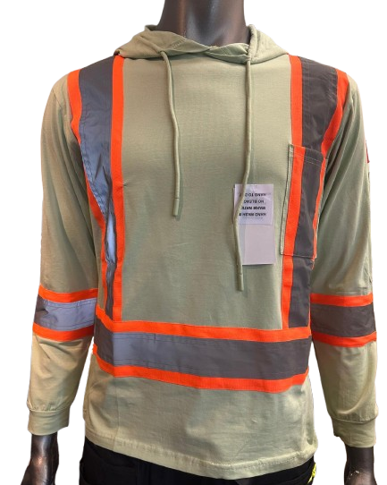 Safeline Hi-Vis Light Green Safety Hoodie – Lightweight with Reflective Stripes, Long Sleeves, Hooded Design, Breathable & Comfortable Workwear