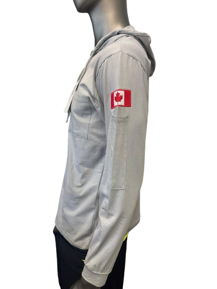 Safeline Light Gray Workwear Hoodie – Long Sleeve, Lightweight with Front Chest Pocket, Durable Cotton Blend & Comfortable Fit