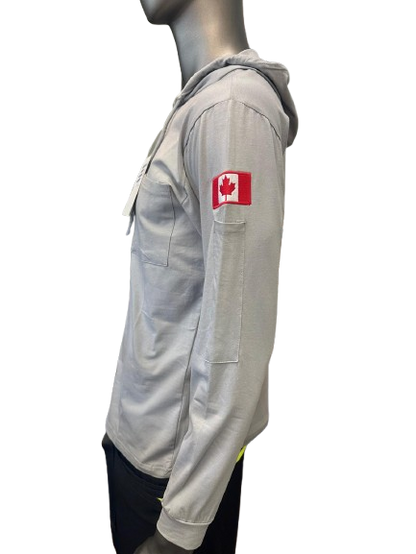 Safeline Light Gray Workwear Hoodie – Long Sleeve, Lightweight with Front Chest Pocket, Durable Cotton Blend & Comfortable Fit