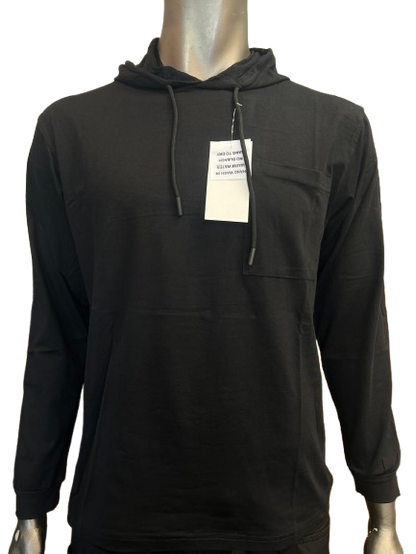 Safeline Black Workwear Hoodie – Long Sleeve, Lightweight with Front Chest Pocket, Durable Cotton Blend & Comfortable Fit