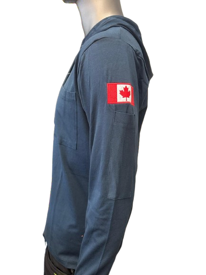 Safeline Dark Greyish Blue Workwear Hoodie – Long Sleeve, Lightweight with Front Chest Pocket, Durable Cotton Blend & Comfortable Fit