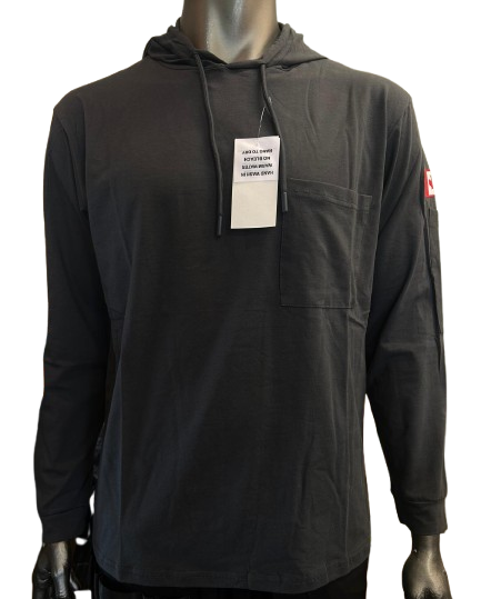 Safeline Dark Gray Workwear Hoodie – Long Sleeve, Lightweight with Front Chest Pocket, Durable Cotton Blend & Comfortable Fit