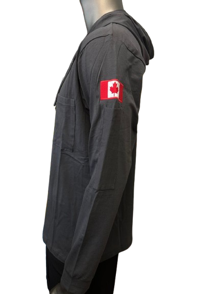 Safeline Dark Gray Workwear Hoodie – Long Sleeve, Lightweight with Front Chest Pocket, Durable Cotton Blend & Comfortable Fit