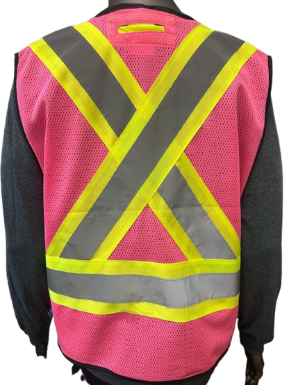 High-Visibility Mesh Safety Vest – One Size Fits All, Reflective Strips, Pocket, 5 Different Colors