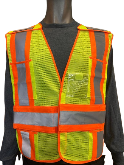 High-Visibility Mesh Safety Vest – One Size Fits All, Reflective Strips, Pocket, 5 Different Colors